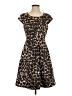 Kenar Animal Print Brown Cocktail Dress Size 4 - photo 1