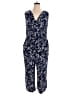 Kaileigh Print Blue Jumpsuit Size 1X - photo 1