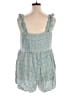 Torrid Floral Stripes Green Teal Romper Size 2X Plus (2) - photo 2