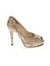 Stuart Weitzman Animal Print Gold Heels Size 5 - photo 1
