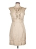 Chequer Tan Casual Dress Size 10 - photo 1