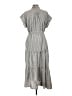 Max Studio 100% Polyester Stripes Gray Casual Dress Size L - photo 2