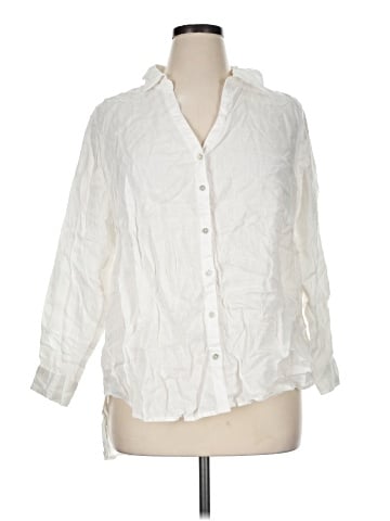 Sigrid Olsen 3/4 Sleeve Button-Down Shirt (view 1)