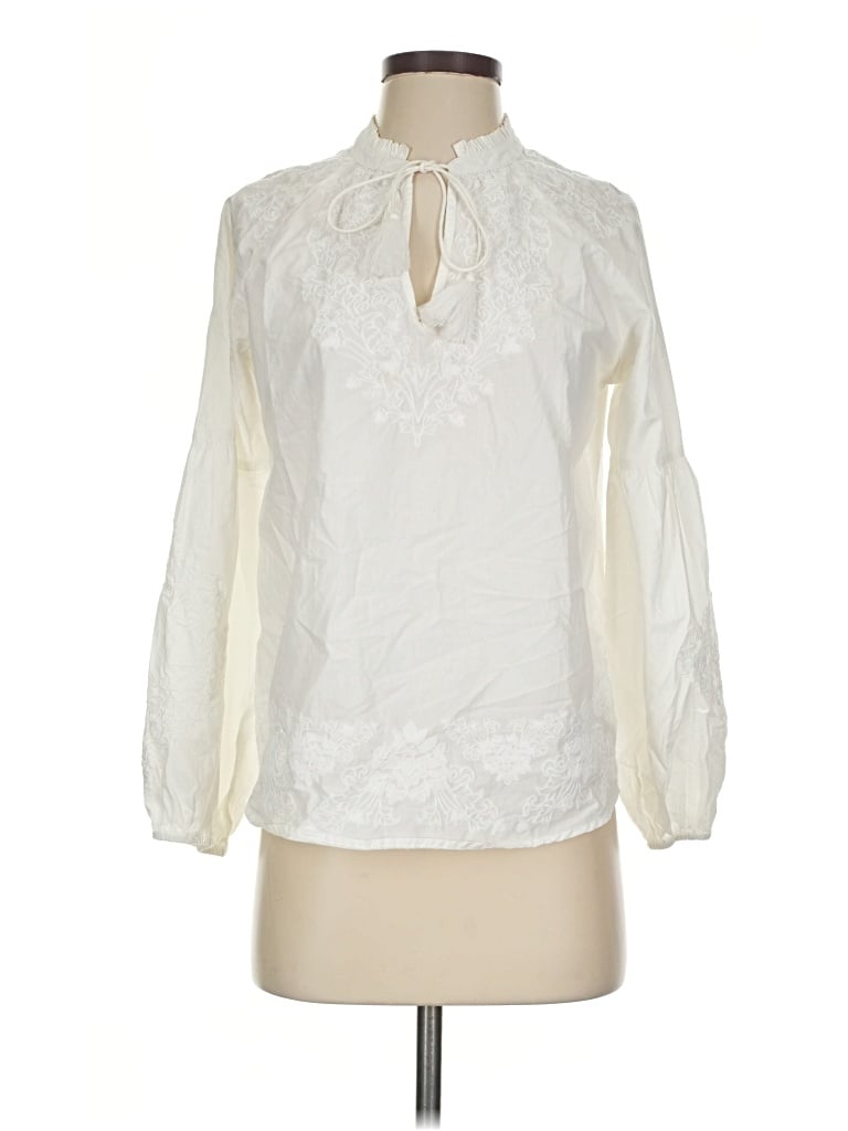 Pre-owned Roller Rabbit Long Sleeve Blouse In Ivory