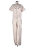ALLSAINTS 100% Cotton Metallic Ivory Jumpsuit Size 8 - photo 1