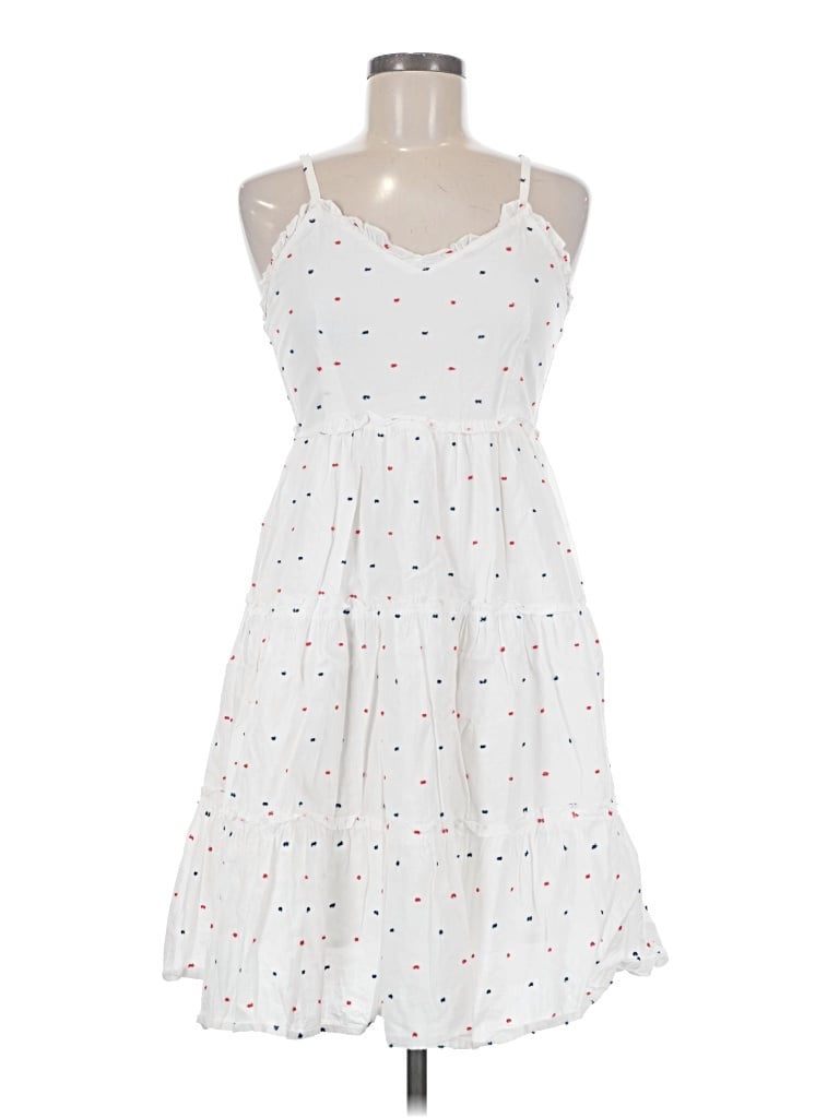 Pre-owned Sim & Sam Casual Dress In White
