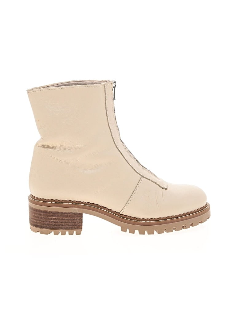 Pre-owned Assorted Brands Ankle Boots In Ivory