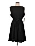 DKNY 100% Polyester Chevron-herringbone Black Casual Dress Size 12 - photo 1