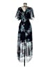 En Focus Studio 100% Polyester Floral Blue Cocktail Dress Size 8 - photo 2