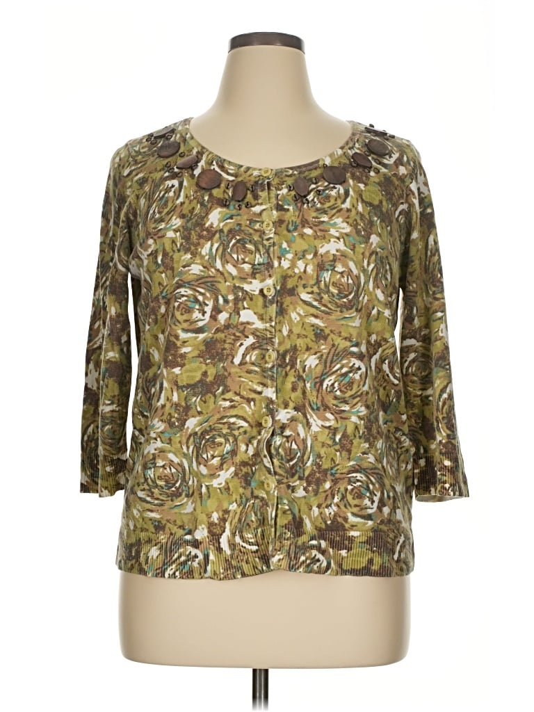 Pre-owned Christopher & Banks Cardigan Sweater In Gold