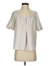 Max Studio Stripes Tan Ivory Short Sleeve Blouse Size S - photo 1