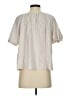 Max Studio Stripes Tan Ivory Short Sleeve Blouse Size S - photo 2