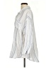 Kona Sol 100% Cotton Stripes Silver 3/4 Sleeve Button-Down Shirt Size L - photo 5