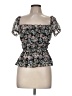 Mi ami 100% Polyester Black Short Sleeve Top Size M - photo 1
