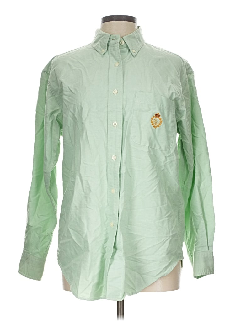Pre-owned Polo Ralph Lauren Long Sleeve Button Down Shirt In Green