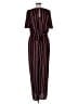 Xhilaration 100% Polyester Stripes Burgundy Jumpsuit Size L - photo 2