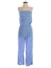 Three Islands Checkered-gingham Blue Jumpsuit Size S - photo 1