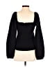 Halogen Black Long Sleeve Top Size S - photo 2