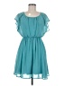 Lush 100% Polyester Solid Teal Cocktail Dress Size M - photo 1