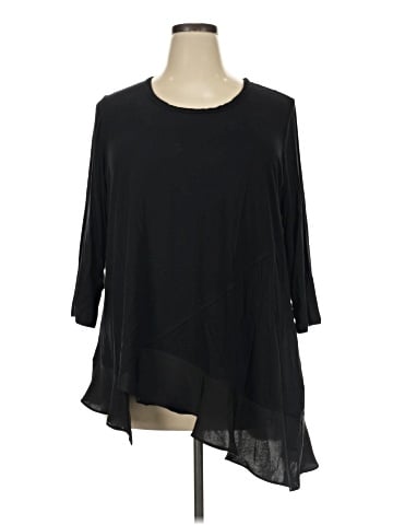 LOGO by Lori Goldstein 3/4 Sleeve Top (view 1)