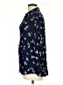 Mango 100% Viscose Print Blue Long Sleeve Blouse Size L - photo 5