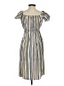 Pink Blush Stripes White Green Casual Dress Size S - photo 2