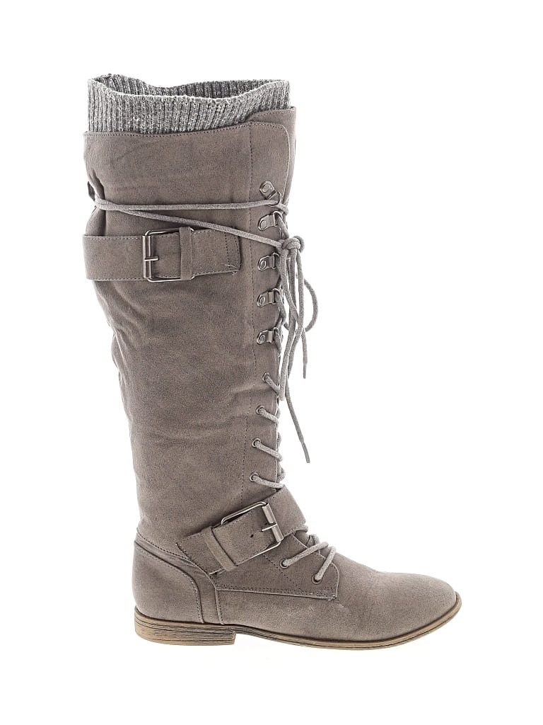 Pre-owned Just Fab Boots In Gray