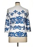 J. McLaughlin Print White Blue 3/4 Sleeve Blouse Size XL - photo 2
