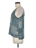 Paper Crane 100% Polyester Teal Sleeveless Blouse Size M - photo 5