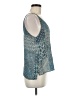 Paper Crane 100% Polyester Teal Sleeveless Blouse Size M - photo 4
