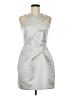 Roland Mouret 100% Polyester Silver Cocktail Dress Size 8 - photo 1