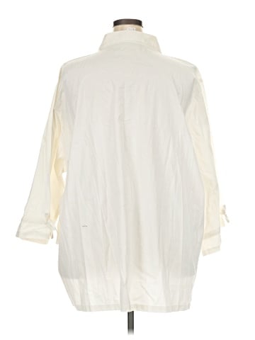 Ulla Popken 3/4 Sleeve Button-Down Shirt (view 2)