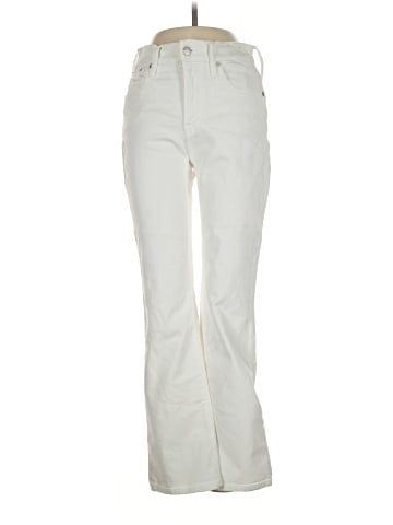 Madewell Kick Out Crop Jeans in Pure White (view 1)