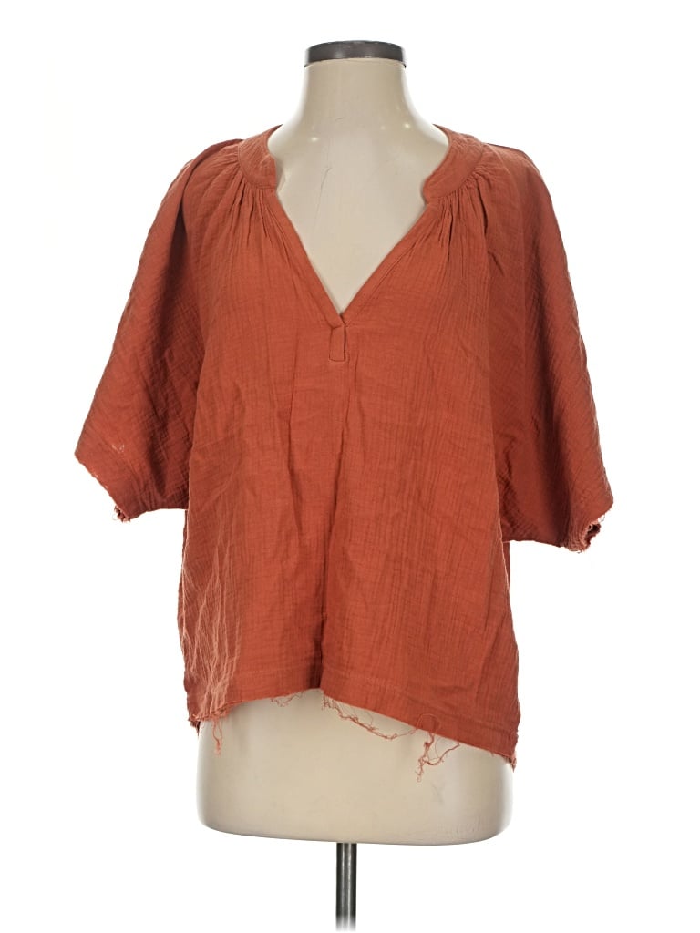 Pre-owned Yfb 3/4 Sleeve Blouse In Orange