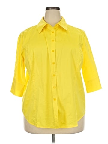 Jessica London 3/4 Sleeve Button-Down Shirt (view 1)