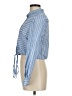 Elle Stripes Blue Long Sleeve Blouse Size M - photo 5
