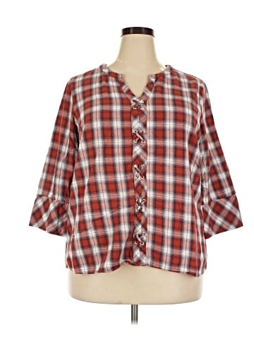 Skies Are Blue 3/4 Sleeve Button-Down Shirt (view 1)