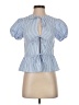 Edikted Blue Short Sleeve Blouse Size XS - photo 1