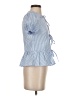 Edikted Blue Short Sleeve Blouse Size XS - photo 4