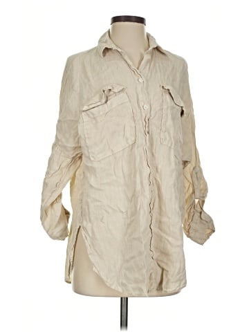 Zara 3/4 Sleeve Button-Down Shirt (view 1)