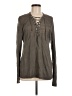IRO 100% Linen Gray Long Sleeve Top Size Med (2) - photo 1