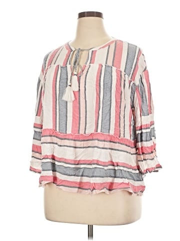 a.n.a. A New Approach 3/4 Sleeve Blouse (view 1)
