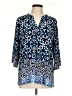 Susan Graver Blue 3/4 Sleeve Blouse Size L - photo 1