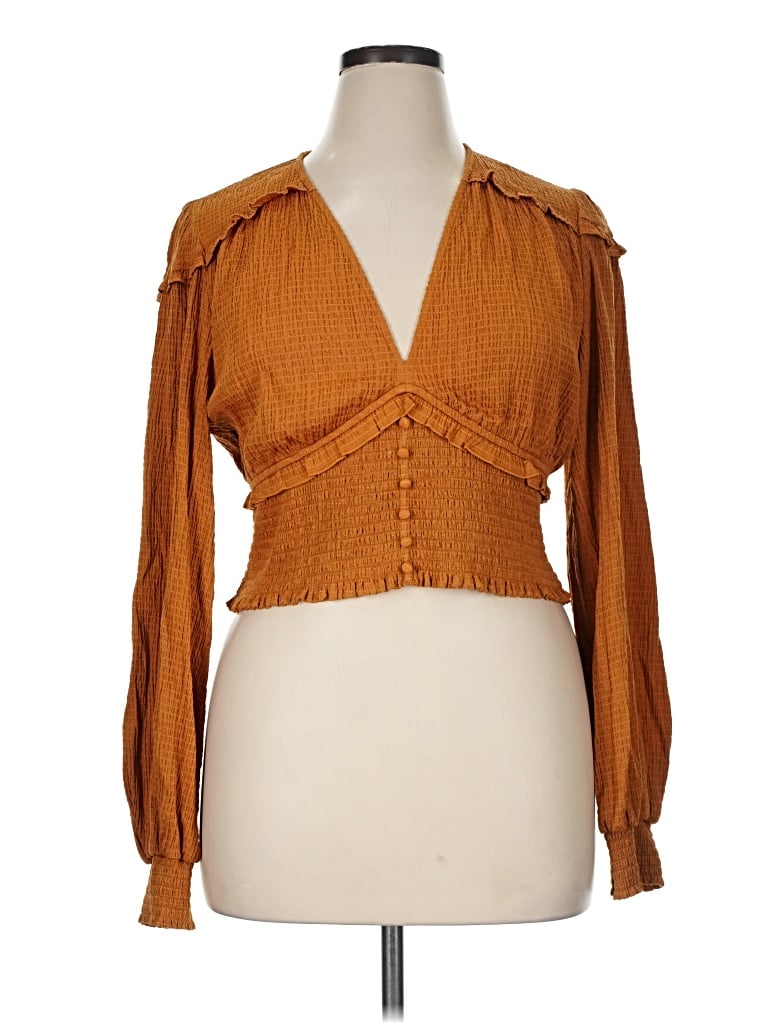 Pre-owned A Loves A Long Sleeve Blouse In Orange