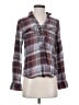 SO Plaid Burgundy Long Sleeve Blouse Size S - photo 1
