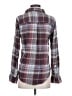SO Plaid Burgundy Long Sleeve Blouse Size S - photo 2