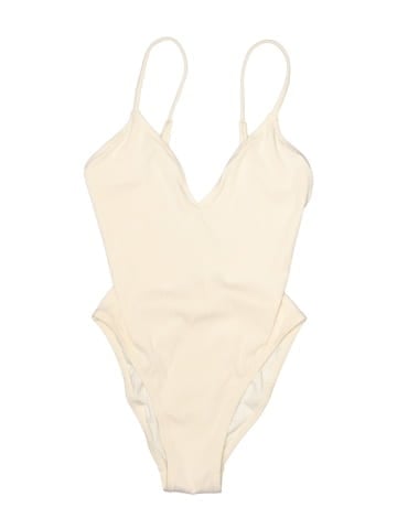 Madewell Madewell Second Wave Ribbed Low-V One-Piece Swimsuit (view 1)