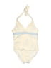 Floatimini Chevron-herringbone Ivory One Piece Swimsuit Size 7 - 8 - photo 1