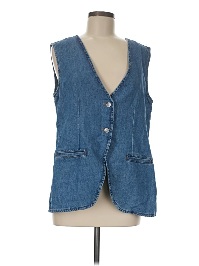 Pre-owned Na-kd Sleeveless Button Down Shirt In Blue