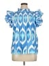 Oliphant 100% Cotton Blue Short Sleeve Blouse Size XL - photo 1